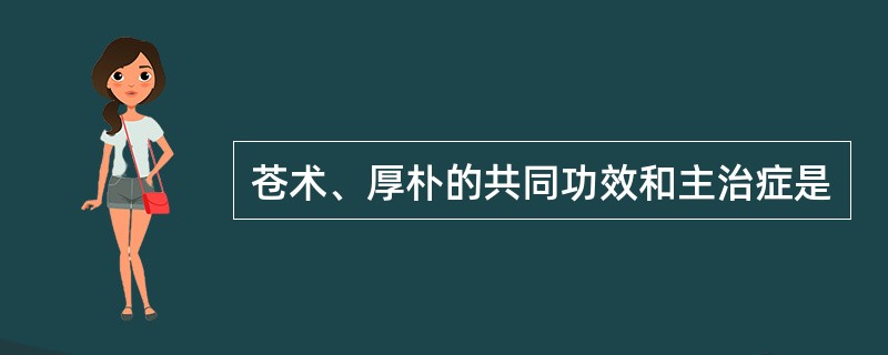 苍术、厚朴的共同功效和主治症是