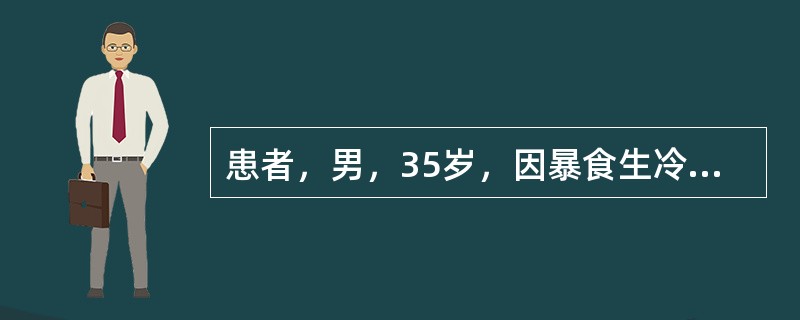 患者，男，35岁，因暴食生冷，出现呃逆，呃声沉缓有力，伴胸膈、胃脘不舒，得热呃减，天气变冷则加重，喜热食，口淡不渴，舌淡，苔白润，脉迟。治法为