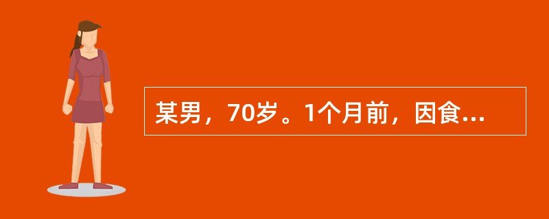 某男，70岁。1个月前，因食生冷出现呃逆，当时呃声沉缓有力，得热则减，因症状轻未予注意，1个月来终无自愈，现病人呃声低长无力，气怯声低，泛吐清水，脘腹不适，喜温喜按，手足不温，便溏，舌淡苔白，脉细弱。