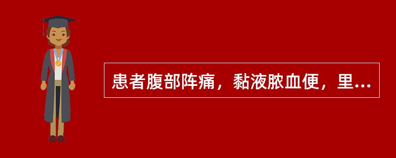 患者腹部阵痛，黏液脓血便，里急后重，口干，小便黄，舌质红苔黄腻，脉滑数。其治法是