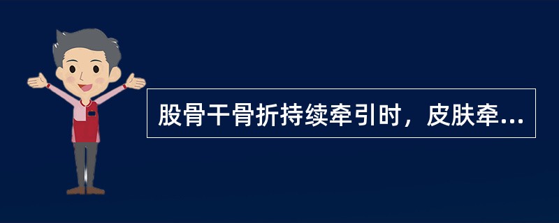 股骨干骨折持续牵引时，皮肤牵引适用于