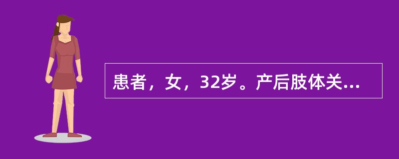患者，女，32岁。产后肢体关节疼痛，屈伸不利，得热痛减，伴恶寒怕风，舌苔薄白腻，脉濡细。其证候为