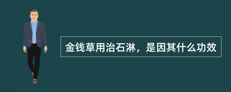 金钱草用治石淋，是因其什么功效