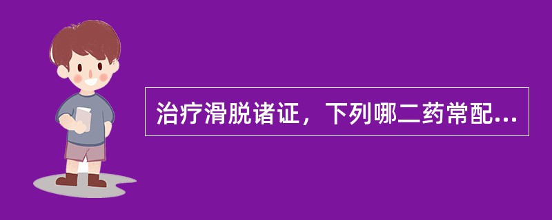 治疗滑脱诸证，下列哪二药常配伍使用