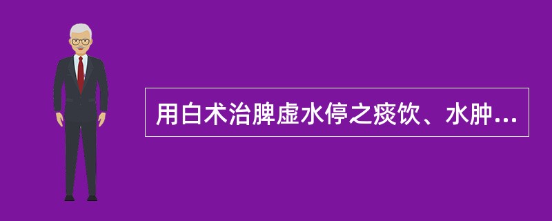 用白术治脾虚水停之痰饮、水肿、小便小利，是取其什么功效