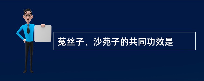 菟丝子、沙苑子的共同功效是