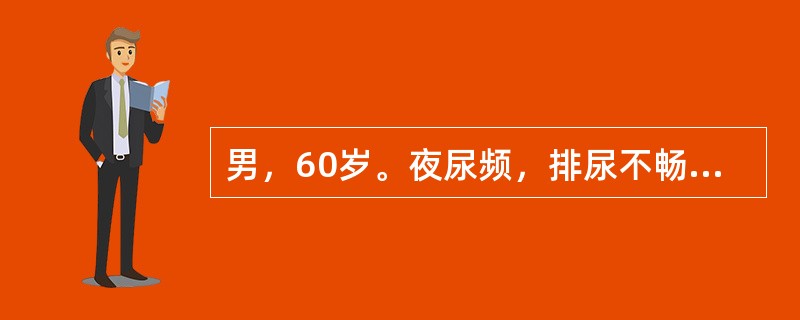 男，60岁。夜尿频，排尿不畅1年。直肠指诊前列腺Ⅱ度，质彻光滑，中间沟消失。欲测定残余尿量，最简单并易为病人接受的方法是：