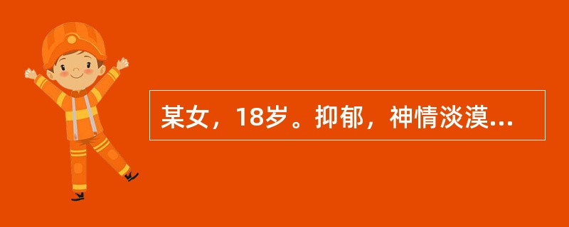 某女，18岁。抑郁，神情淡漠，喃喃自语，哭笑无常。若属心脾两虚证，诊断意义最小的症状是