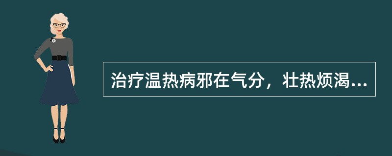 治疗温热病邪在气分，壮热烦渴，脉洪大者，宜选用()