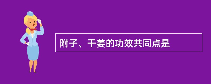 附子、干姜的功效共同点是