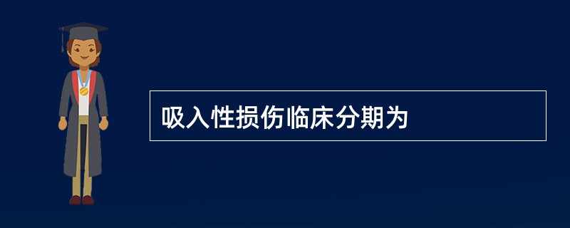 吸入性损伤临床分期为