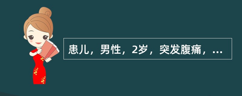 患儿，男性，2岁，突发腹痛，哭闹不止就诊，超声所见如图所示，最可能的诊断是<img border="0" style="width: 713px; height: