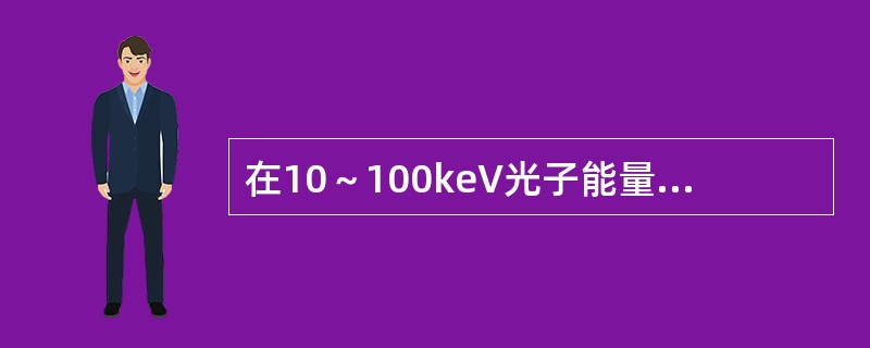 在10～100keV光子能量范围内，光子能量在10keV时光电吸收力95%以上，康普顿吸收为5%。光子能量为100keV时，康普顿吸收占95%以上。下列叙述正确的是