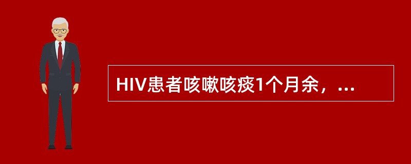 HIV患者咳嗽咳痰1个月余，伴发热，结合图像，最可能的诊断是<img border="0" style="width: 277px; height: 189px;&