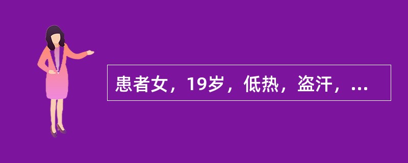 患者女，19岁，低热，盗汗，乏力，咳嗽1个月余。CT检查如图，最可能的诊断是<img border="0" style="width: 294px; height: