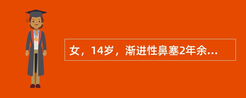 女，14岁，渐进性鼻塞2年余，右眼肿痛数月，CT如图所示，最可能的诊断是<img border="0" style="width: 335px; height: 2