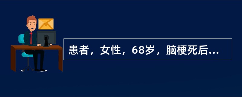 患者，女性，68岁，脑梗死后1个月，家属反映患者能流利地讲话，但词不达意，采用汉语失语成套测验给患者评估，发现患者右利手，口语表达时自发语流利，但内容空洞，复述正常，听理解轻度障碍，阅读轻度障碍，词命