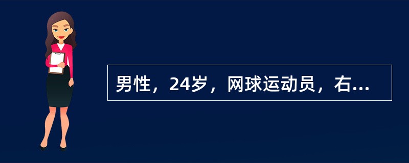 男性，24岁，网球运动员，右肘外侧疼痛1个月，加重3天，持物无力，拧毛巾痛。体检：右肘关节外侧局限性压痛，最可能的诊断是