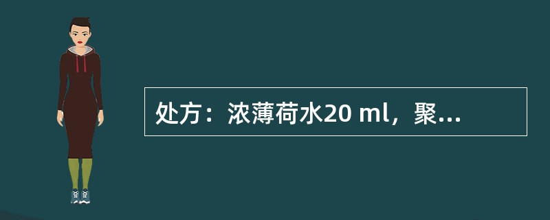 处方：浓薄荷水20 ml，聚山梨酯-80 20 ml，95%乙醇600 ml，纯化水加至1000 ml。吐温类溶血作用由大到小的顺序为