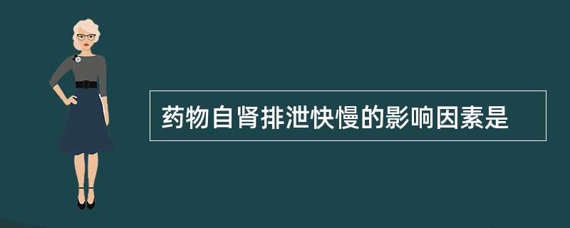 药物自肾排泄快慢的影响因素是