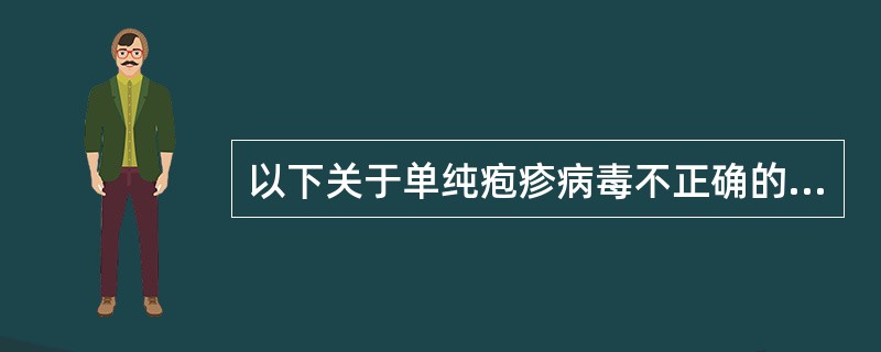 以下关于单纯疱疹病毒不正确的描述有