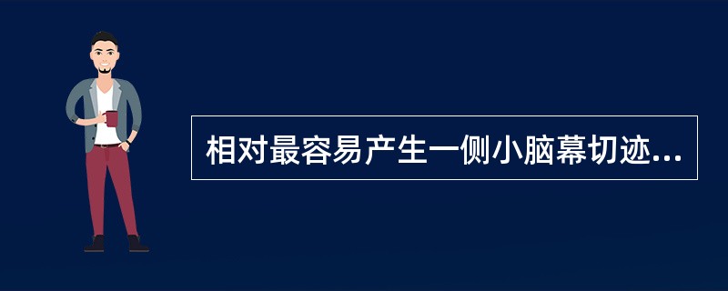 相对最容易产生一侧小脑幕切迹疝的是 ( )