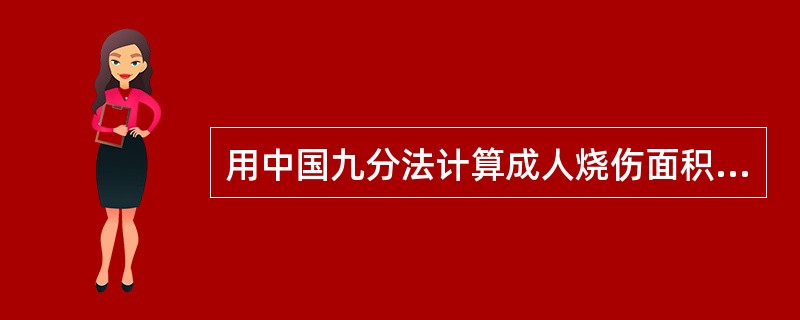 用中国九分法计算成人烧伤面积，以下哪一项是正确的？(　　)