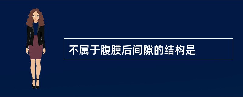 不属于腹膜后间隙的结构是