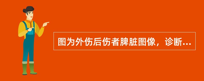 图为外伤后伤者脾脏图像，诊断为()<img border="0" style="width: 448px; height: 336px;" src=&qu