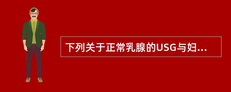 下列关于正常乳腺的USG与妇女生理期关系的描述不正确的是()