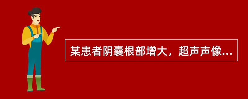 某患者阴囊根部增大，超声声像图如下，最可能的诊断为()<img border="0" style="width: 448px; height: 336px;&quo