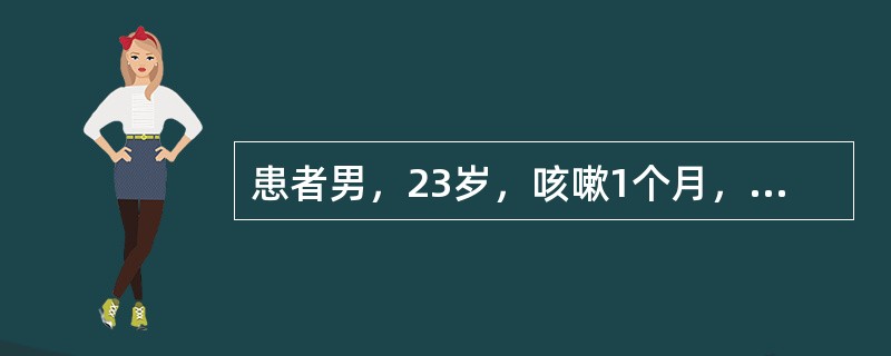 患者男，23岁，咳嗽1个月，伴低热、痰中带血1周，胸片示：左肺上叶尖段炎症，伴空洞形成。最可能的诊断是