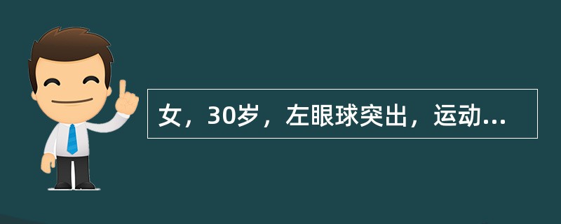 女，30岁，左眼球突出，运动障碍7个月。CT平扫示左肌锥内有稍高密度不规则块影。增强扫描示均匀增强，眼肌、眼环正常。诊断为()