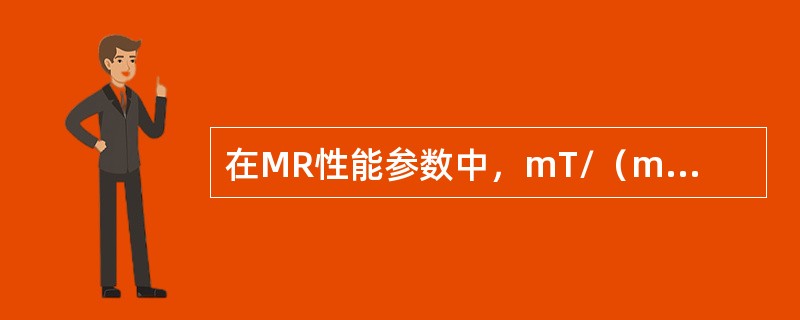 在MR性能参数中，mT/（m·ms）表示