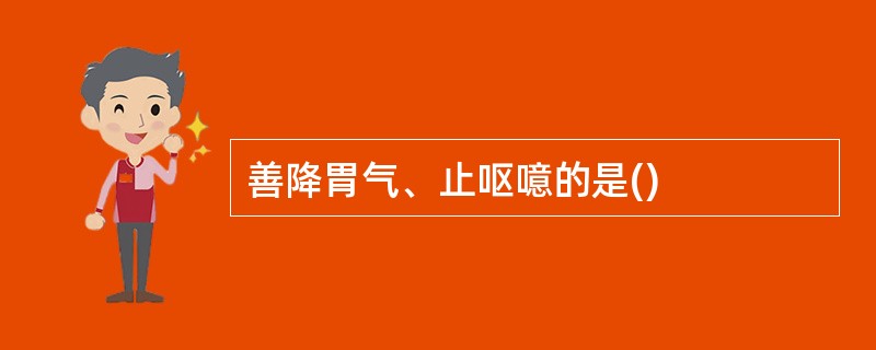 善降胃气、止呕噫的是()