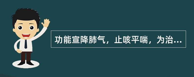 功能宣降肺气，止咳平喘，为治咳喘要药的是()