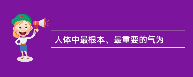 人体中最根本、最重要的气为