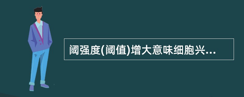 阈强度(阈值)增大意味细胞兴奋性()