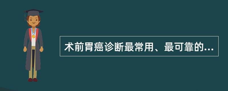 术前胃癌诊断最常用、最可靠的检查手段是