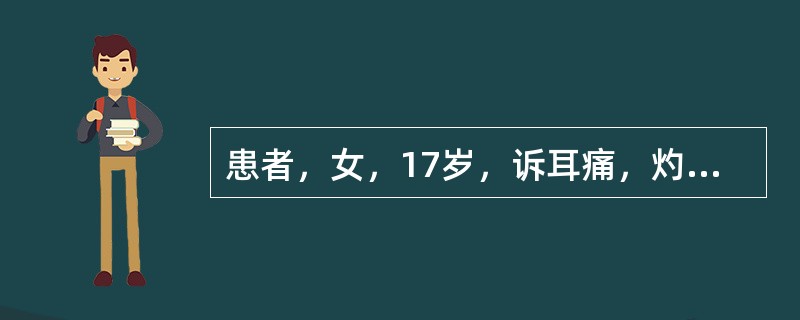 患者，女，17岁，诉耳痛，灼热感，疼痛逐渐加剧，有耳屏压痛和耳廓牵引痛，外耳道弥漫性充血、肿胀、潮湿，可见数个小脓疱，应诊断为