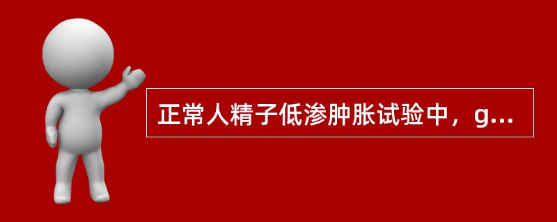 正常人精子低渗肿胀试验中，g型精子应大于