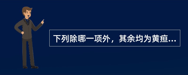 下列除哪一项外，其余均为黄疸发生机制：