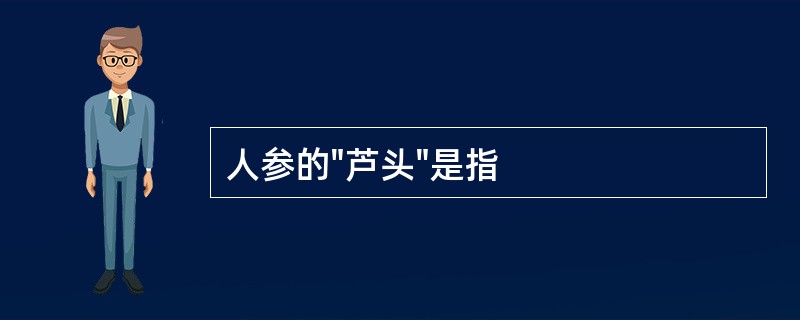 人参的"芦头"是指