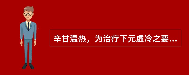 辛甘温热，为治疗下元虚冷之要药的是（）。