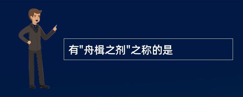 有"舟楫之剂"之称的是