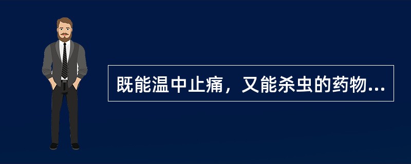 既能温中止痛，又能杀虫的药物是（）。