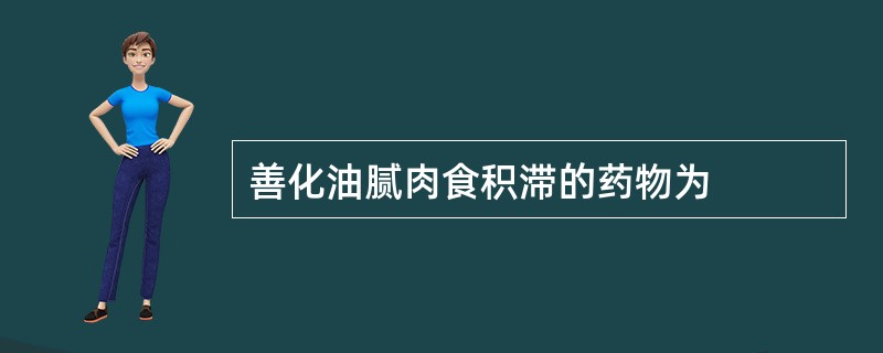 善化油腻肉食积滞的药物为