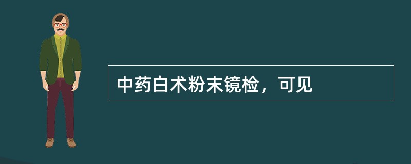 中药白术粉末镜检，可见