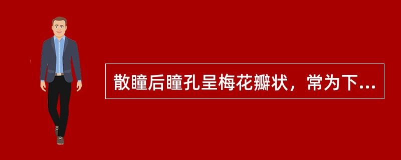 散瞳后瞳孔呈梅花瓣状，常为下列哪种病变