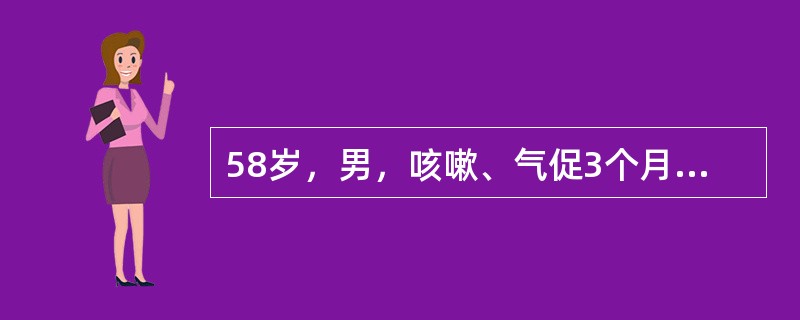 58岁，男，咳嗽、气促3个月，抽烟二十余年，请结合胸片图选择最可能的诊断()<img style="width: 245px; height: 198px;" src=&qu